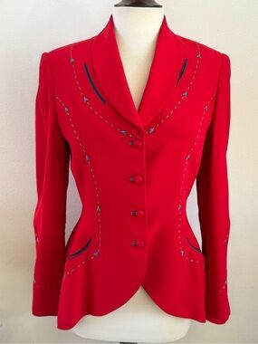 Archive Vintage Designer 90s Richard Tyler Couture Inspired Southwestern Blazer